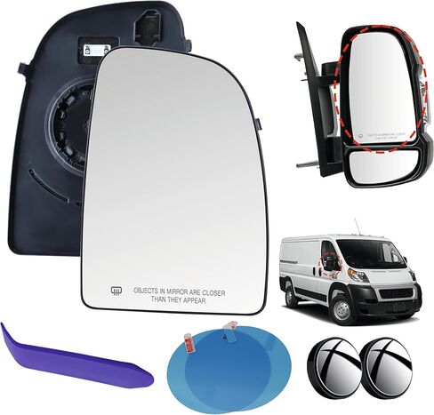زجاج مرآة جانبية للركاب من EAP متوافق مع RAM ProMaster Long Arm 1500 2500 3500 2014-2026، ساخن، سحب سفلي، 68413478AA in Saudi Arabia