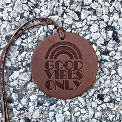 Air Flair | Leather Car Air Freshener | Good Vibes Only (Brown, 1) Leather Scent) in Kuwait
