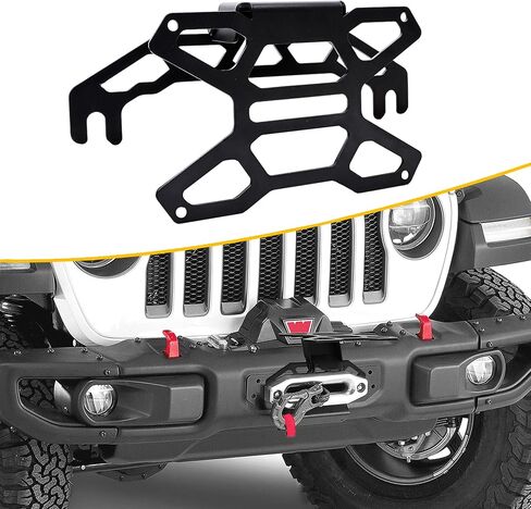 Flip-Up Front License Plate Frame Bracket Holder for 10" Hawse Fairlead, License Plate Flipper Mount Compatible with Jeep Wrangler Off-Road Pickup Truck Car RV Bumper Winch in Saudi Arabia