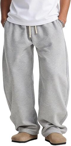 AIFARLD Mens Baggy Sweatpants Casual Drawstring Sweat Pants Y2K Wide Leg Relaxed Fit with Pockets in Kuwait