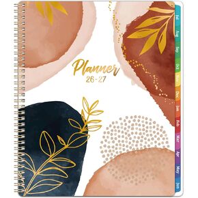 2026-2027 Weekly and Monthly Planner/Calendar - Academic Planner 2026-2027, JUL 2026 to JUN 2027, 12 Colorful Tabs, 9" x 11" Twin-Wire Binding, Inner Pocket in Kuwait