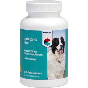 كبسولات هلامية لينة من أوميغا 3 ومكملات الفيتامينات للكلاب الكبيرة، وزن 60-80 رطلًا، 60 قيراطًا in Kuwait