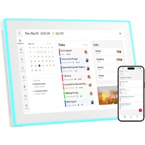 Akimart Calendar: 10.1-inch Wall Planner Digital Calendar & Chore Chart With LED Reminder, Smart Touchscreen Interactive Display for Family Schedules, Hearth Display Digital Calendar, Great for Organizing Your 2026 Year in Kuwait