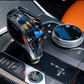 ملحقات مقبض التحول الكريستالي MH 4 قطع (LHD) مع ضوء LED برتقالي 3 - لسلسلة BMW X3 X5 X6 X7 G01 G02 G08 G05 G06 G16 G29 i4 ix3/Z4 in Kuwait