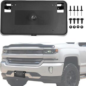 Front Bumper License Plate Frame Bracket Holder Compatible for Chevrolet Silverado 1500 2019 2020 2021 2022 84428905 GM1068200 in Saudi Arabia