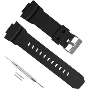 16mm Replacement Silicone Watch Band for Casio GAS/GAW/GA-150/200/201/300/310 Durable Waterproof Men's Watchband Replacement, Casio G Shock Watch Band Replacement in Kuwait