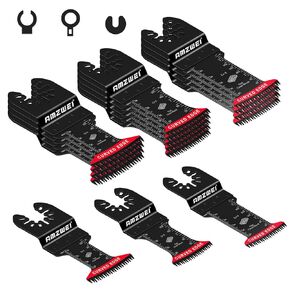 16PCS Japanese Teeth Oscillating Tool Blade, CrV Extra Long Multi Tool Blade Kits for Wood Clean Cutting, Universal Quick Release Oscillating Saw Blades Fit Dewalt Bosch Milwaukee Makita Ryobi in Kuwait