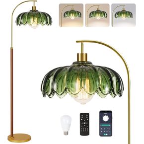 Arc Floor Lamp for Living Room Modern Floor Lamp with Remote Control,Dimmable Crystal Floor Lamp Black Standing Lamp with 10 Color Temperature Tall Chandelier Floor Lamp for Bedroom Corner in Saudi Arabia