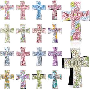 16 Pcs Cross Diamond Art Christian Magnetic Bookmarks Christian Bible Bookmark Religious Gift with Bible Verses Floral Magnetic Page Clips for Church Reading Book Lovers Mother's Day in Kuwait