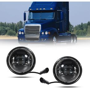 LED Fog Lights with Bulbs, Black Pair - Compatible with 2000-2015 Freightliner Columbia & 2004-2015 Century - Front Fog Lamp Assembly Replacement for Passenger and Driver Side in Saudi Arabia
