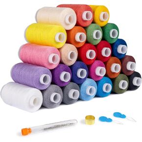خيط الخياطة ilauke، خيط بوليستر 12 لونًا، 700 ياردة لكل بكرة، خيط لجميع الأغراض لتشكيلة خيوط الخياطة، خيط خياطة اللحف اليدوي وآلة الخياطة in Kuwait
