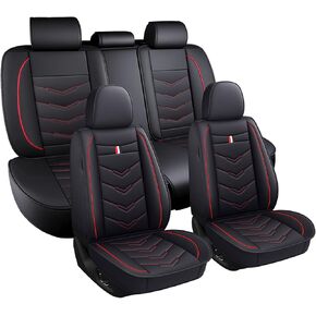 أغطية مقاعد السيارة 8 مقاعد لسيارة Toyota Highlander 2001-2025، أغطية وسائد جلدية متينة مقاومة للماء، واقي مقعد بتغطية كاملة قابلة للتنفس (فاخر، أسود أبيض) in Kuwait