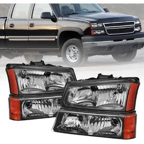 مصابيح المصد الأمامي الأسود ABS البلاستيك الإسكان لسيلفرادو 1500/2500/2500HD/3500 2003-2006 in Kuwait