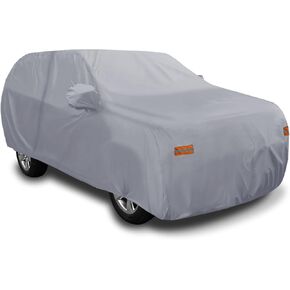 غطاء سيارة SUV لسيارة شيفروليه تاهو 4 أبواب 2007-2024 خارجي مقاوم للماء والشمس والأمطار والرياح والثلج حماية 190T PU مع سحاب باب السائق رمادي ملحقات السيارات in Kuwait