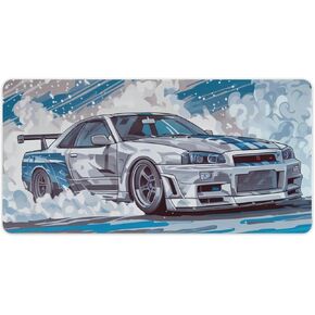 لوحة ماوس ألعاب كبيرة JDM R34 من Cool Drift Car قاعدة مطاطية غير قابلة للانزلاق ملحقات الكمبيوتر لإعدادات المكتب والألعاب 40x90 سم in Kuwait