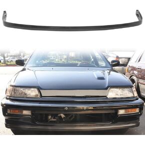 Front Bumper Lip Compatible with 1990-1991 Honda Civic Sedan & Hatchback, Unpainted Black OE Style Polyurethane Front Lower Chin Spoiler Protector, 1 PC in Kuwait