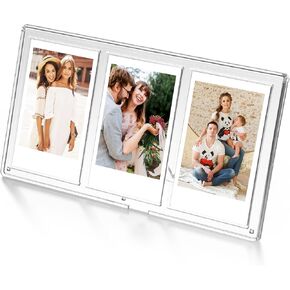 إطار صور مجمعة صغير، إطار صور عمودي شفاف بـ 3 شبكات، إطارات صور بولارويد 3 في 1 لصور مقاس 3 بوصة، شاشة سطح المكتب على سطح الطاولة، شفافة، إطارات صور مقاس 2 × 3 بوصة in Kuwait