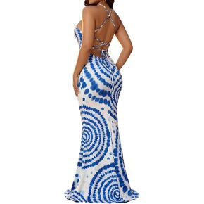 EDITCOZY المرأة مثير Bodycon ماكسي فساتين السباغيتي حزام عارية الذراعين طويل زلة فستان صيفي حفلة عطلة الشاطئ in Kuwait