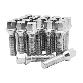 مجموعة كاملة من مسامير العروة المخروطية المدببة من الكروم M12x1.25 بطول ساق ممتد 40 مم متوافق مع عجلات مصنع جيب فيات دودج كرايسلر ألفا روميو وما بعد البيع in Kuwait