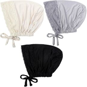 3 عبوات من قبعات الحجاب النسائية ذات الشريط المطاطي، رأس إسلامي، عمامة بونيه، إكسسوارات إسلامية من الدانتيل in Kuwait