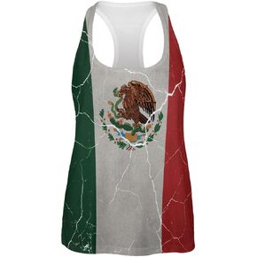 Cinco De Mayo Distressed Mexican Flag All Over Womens Work Out Tank Top in Kuwait