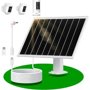 2 Pack Solar Panel for Security Camera, 8W Camera Solar Panel, Compatible for Wyze/Eufy/Ring Rechargeable Battery Camera, with USB-C/DC35135 & Micro-USB, 9.5ft Cable, Waterproof Design/360°Adjustable in Saudi Arabia