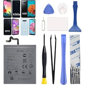 Only for LG K51 & K50s & Q70 & Q51 Battery Replacement, with Video Tutorial, BL-T45 Battery for LG K51 & K50s & Q70 & Q51, with Repair Toolkit in Kuwait