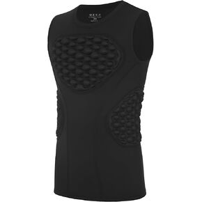 Youth Football Baseball Padded Compression Shirt Boys Chest Protector Heart Sternum Rib Guard for Softball Lacrosse in Kuwait