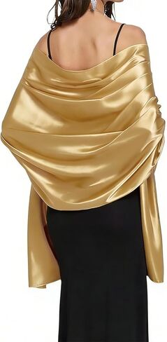 Women's Large Shawls and Wraps for Evening Dresses Women Long Satin Scarf for Wedding Bridesmaid Bridal (P31) in Saudi Arabia