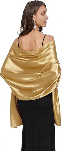 Women's Large Shawls and Wraps for Evening Dresses Women Long Satin Scarf for Wedding Bridesmaid Bridal (P31) in Saudi Arabia