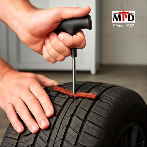 خيوط إصلاح الإطارات البنية مقاس 4 بوصات من MPD 60 حزمة - سدادات فلكنة ذاتية شديدة التحمل للإطارات بدون أنبوب - مطاط بوتيل عالي الشد، آمن شعاعي بحزام فولاذي - إصلاح سريع للثقب للسيارة والشاحنات ومركبة ATV وUTV in Kuwait