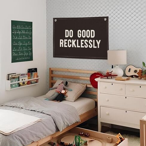 Do Good Recklessly Linen Canvas Banner – Inspirational Wall Hanging Flag for Office, Classroom, Dorm & Home Decor, 20x30 Inch in Saudi Arabia
