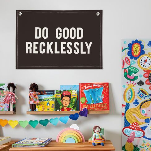 Do Good Recklessly Linen Canvas Banner – Inspirational Wall Hanging Flag for Office, Classroom, Dorm & Home Decor, 20x30 Inch in Saudi Arabia