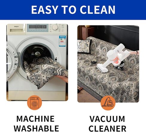 LUFEIJIASHI Vintage Couch Covers for Sofa Washable Sofa Covers for 3 Cushion Couch Non Slip Couch Covers for sectional Sofa Chenille Jacquard Furniture Protector for Dogs Pet Friendly Brown, 71"x118" in Kuwait