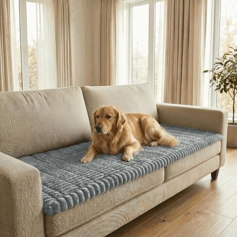 Non-Slip Sectional Couch Covers, Washable Pet Friendly Furniture Protector for Dogs Cats, Soft Thick Slipcover for L-Shaped Sofa (Sold by Piece, Not Set) (Light Grey, 27.6"x27.6") in Saudi Arabia