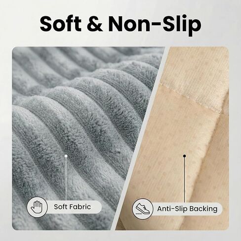 Non-Slip Sectional Couch Covers, Washable Pet Friendly Furniture Protector for Dogs Cats, Soft Thick Slipcover for L-Shaped Sofa (Sold by Piece, Not Set) (Light Grey, 27.6"x27.6") in Saudi Arabia