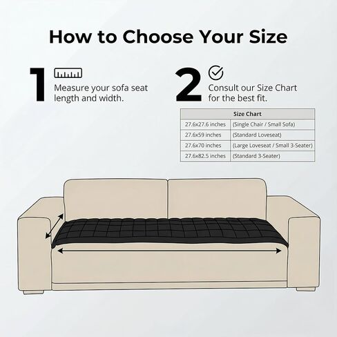 Non-Slip Sectional Couch Covers, Washable Pet Friendly Furniture Protector for Dogs Cats, Soft Thick Slipcover for L-Shaped Sofa (Sold by Piece, Not Set) (Light Grey, 27.6"x27.6") in Saudi Arabia