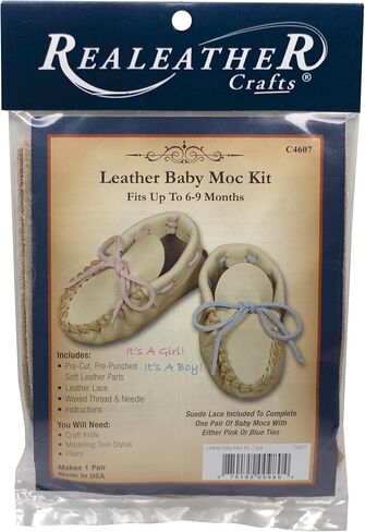 Realeather Adult Moccasin Leathercraft Kit, 12-13, Saddle Tan Brown in Saudi Arabia