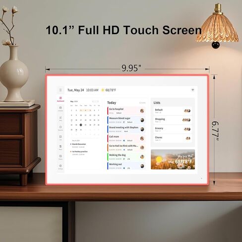 Akimart Calendar: 10.1-inch Wall Planner Digital Calendar & Chore Chart With LED Reminder, Smart Touchscreen Interactive Display for Family Schedules, Hearth Display Digital Calendar, Great for Organizing Your 2026 Year in Kuwait