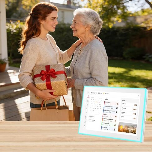 Akimart Calendar: 10.1-inch Wall Planner Digital Calendar & Chore Chart With LED Reminder, Smart Touchscreen Interactive Display for Family Schedules, Hearth Display Digital Calendar, Great for Organizing Your 2026 Year in Kuwait