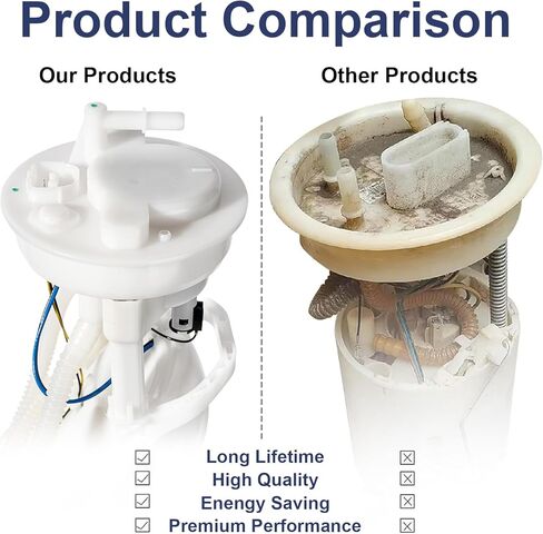 Electric Fuel Pump Module Assembly Compatible with 2001-2005 Honda Civic L4 1.3L 1.7L 2.0L Gas Replace E8566M 17045-S5A-A00 VANBOL0097 with Sending Unit O-ring in Saudi Arabia