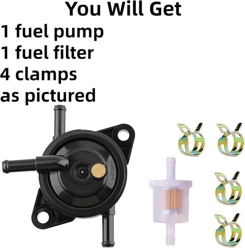 49040-0770 FR691V Fuel Pump Compatible with Kawasaki 49040-7008 for FS FR FX Series FS651V FS481V FR541V FS691V FS730V FR600V FS541V FR730V FR651V FS600V with Fuel Filter Clamps in Kuwait
