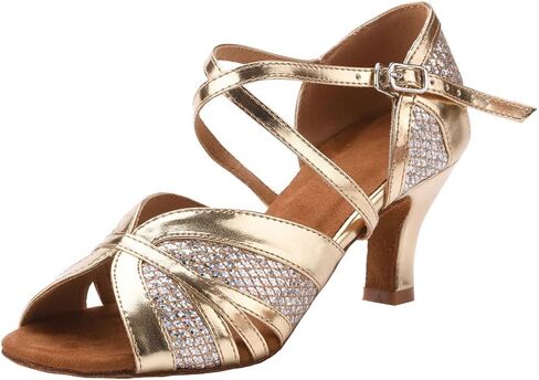 حذاء Akuna النسائي للرقص اللاتيني حذاء رقص السالسا للسيدات بكعب 2.3 سم in Kuwait