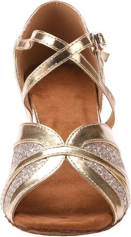 حذاء Akuna النسائي للرقص اللاتيني حذاء رقص السالسا للسيدات بكعب 2.3 سم in Kuwait