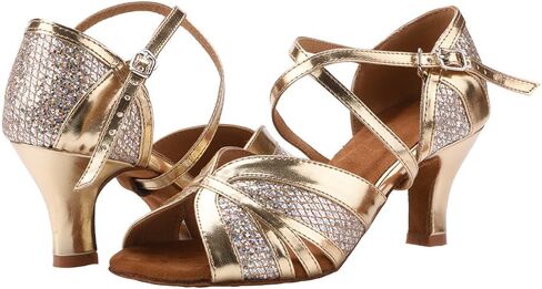 حذاء Akuna النسائي للرقص اللاتيني حذاء رقص السالسا للسيدات بكعب 2.3 سم in Kuwait