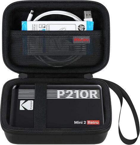 Elonbo Carrying Case for cudinham ​​​Thermal Mini Printer, Portable Inkless Sticker Maker Travel Bag, Wireless Bluetooth Label Printer Storage Holder, Mesh Pocket Fits printer paper Cable, Blue in Kuwait