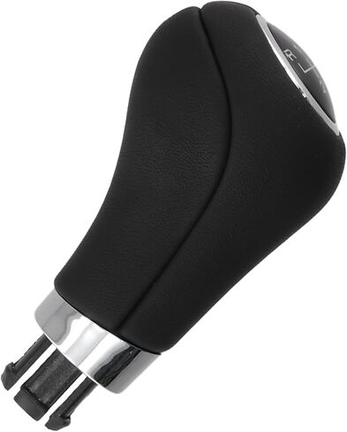 مقبض ناقل الحركة اليدوي 6 سرعات لمرسيدس بنز الفئة C (W203/W204/T204)، الفئة E (W212/A207/C207)، والفئة GLK (X204) - جلد مع لمسات من الكروم، قطر الفتحة 14.5 مم، أسود in Kuwait