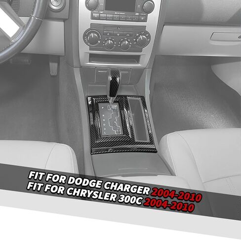 Jimen Fit for Dodge Charger/Chrysler 300C 2004-2010, 2PCS Gear Shift Panel & Shifter Knob Cover Trim in Saudi Arabia