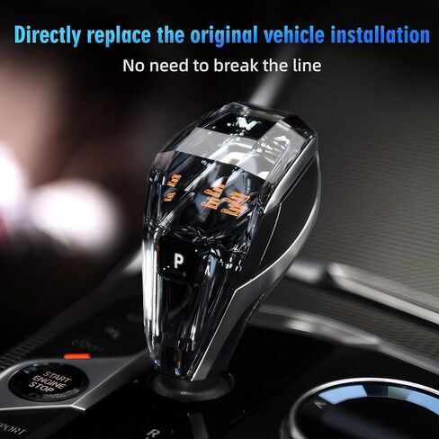 ملحقات مقبض التحول الكريستالي MH 4 قطع (LHD) مع ضوء LED برتقالي 3 - لسلسلة BMW X3 X5 X6 X7 G01 G02 G08 G05 G06 G16 G29 i4 ix3/Z4 in Kuwait