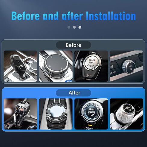 ملحقات مقبض التحول الكريستالي MH 4 قطع (LHD) مع ضوء LED برتقالي 3 - لسلسلة BMW X3 X5 X6 X7 G01 G02 G08 G05 G06 G16 G29 i4 ix3/Z4 in Kuwait